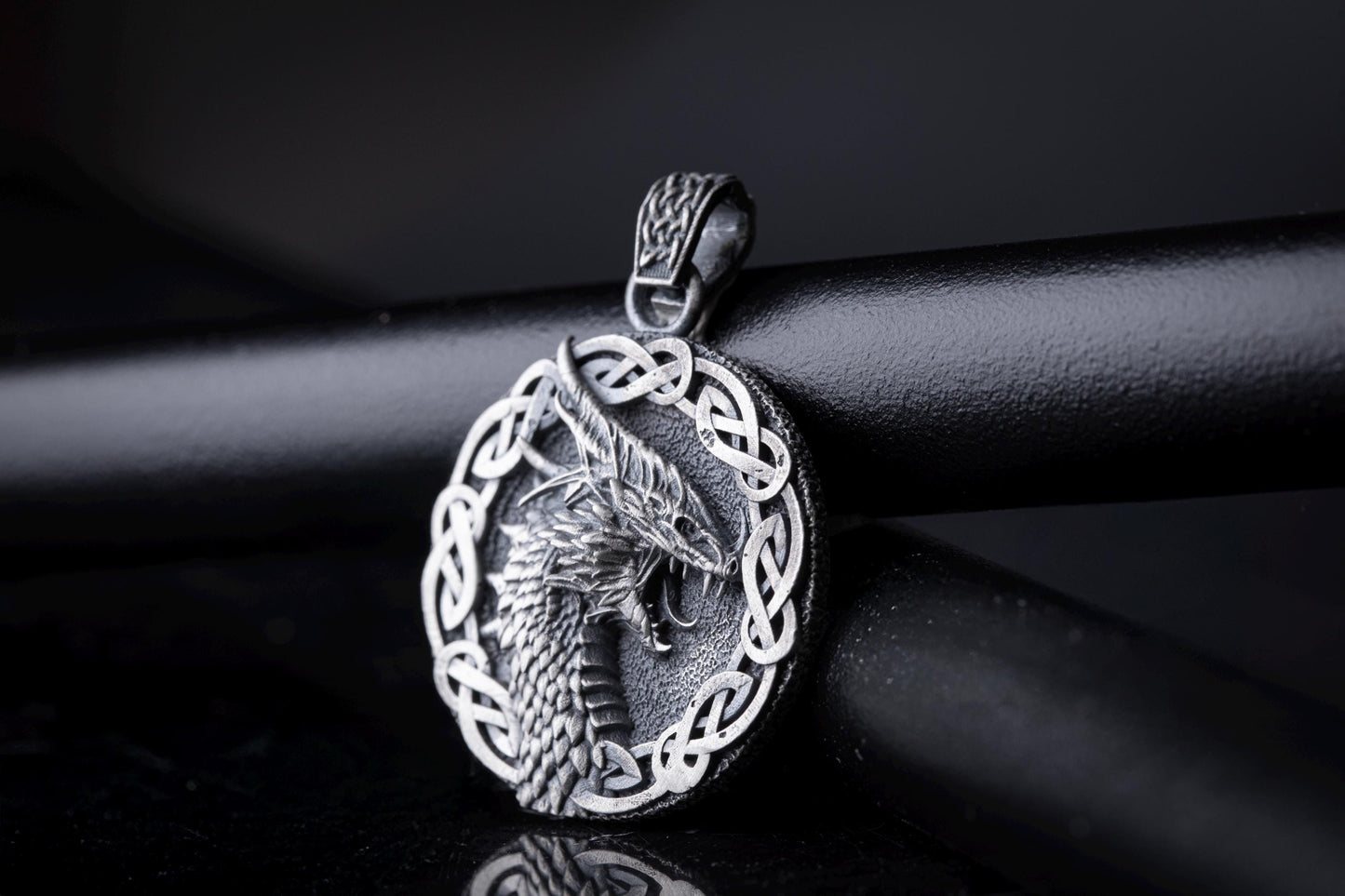 Engraved Dragon Head Pendant
