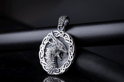 Engraved Dragon Head Pendant