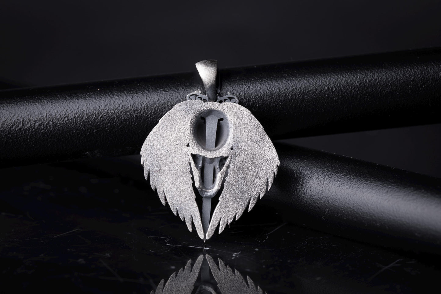 Gothic Skull Sterling Silver Pendant