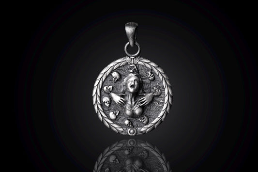 Screaming Woman Skull Pendant