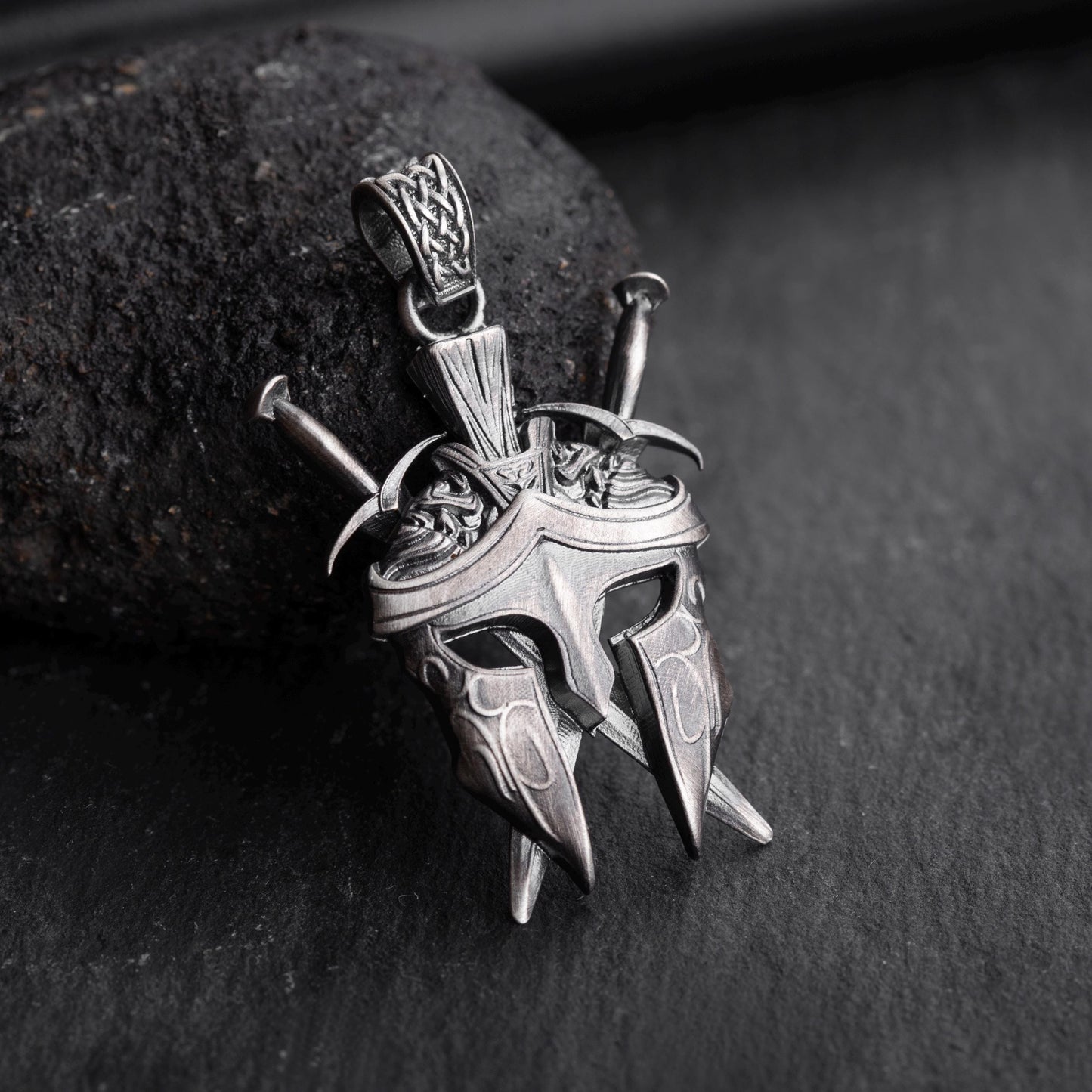 Sterling Silver Spartan Helmet Necklace