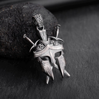 Sterling Silver Spartan Helmet Necklace