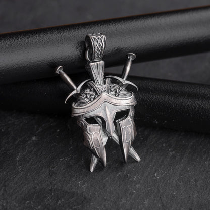 Sterling Silver Spartan Helmet Necklace