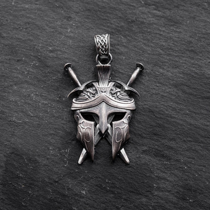 Sterling Silver Spartan Helmet Necklace