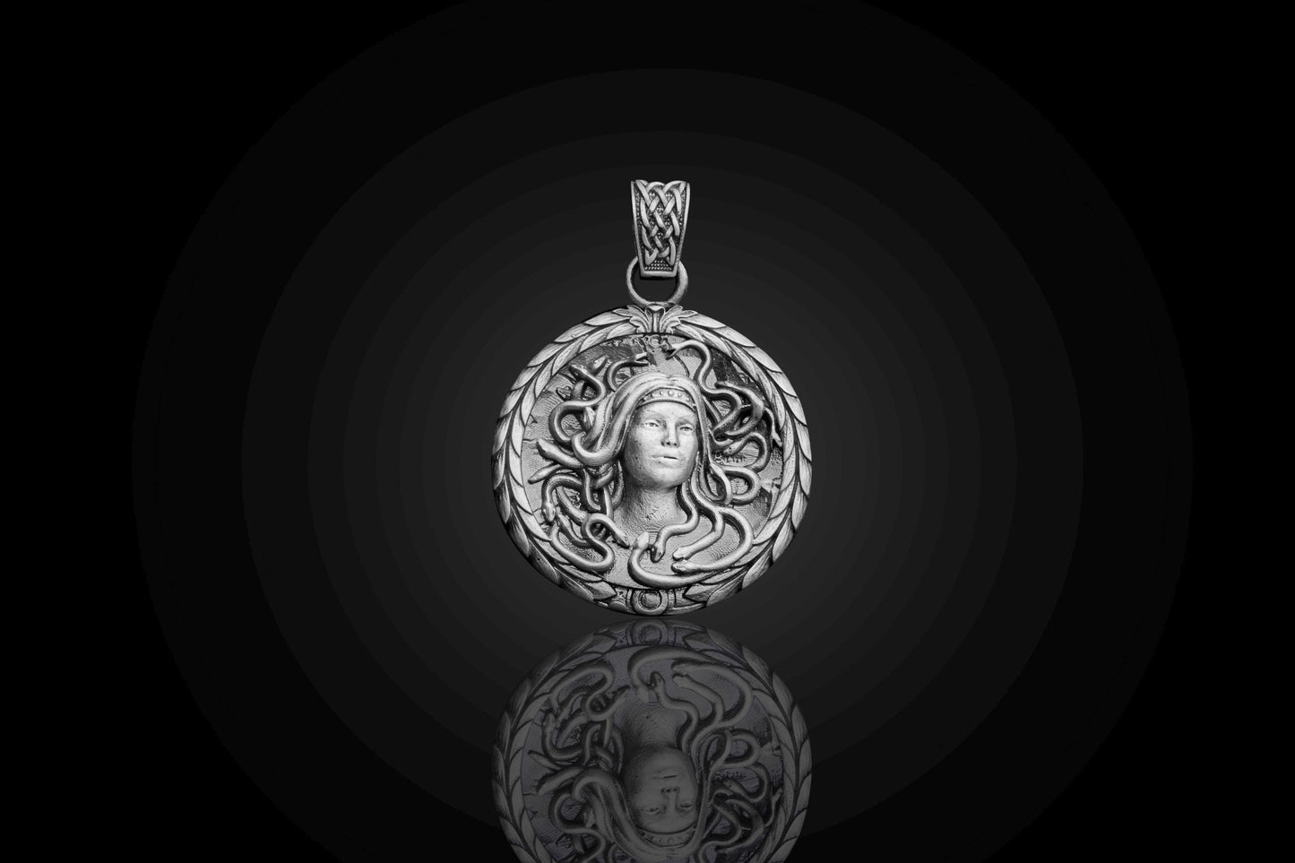 Sterling Silver Medusa Pendant