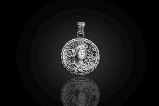 Sterling Silver Medusa Pendant