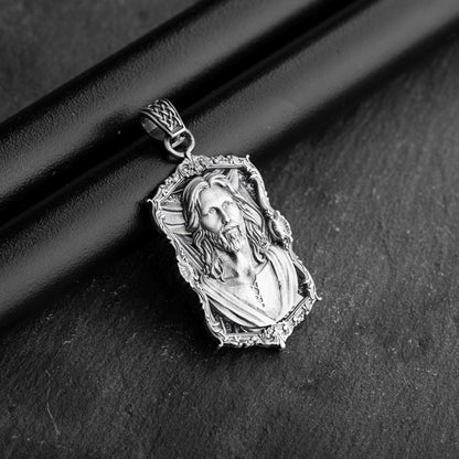 925 Sterling Silver Jesus Christ Pendant: Christian Religious Accessory
