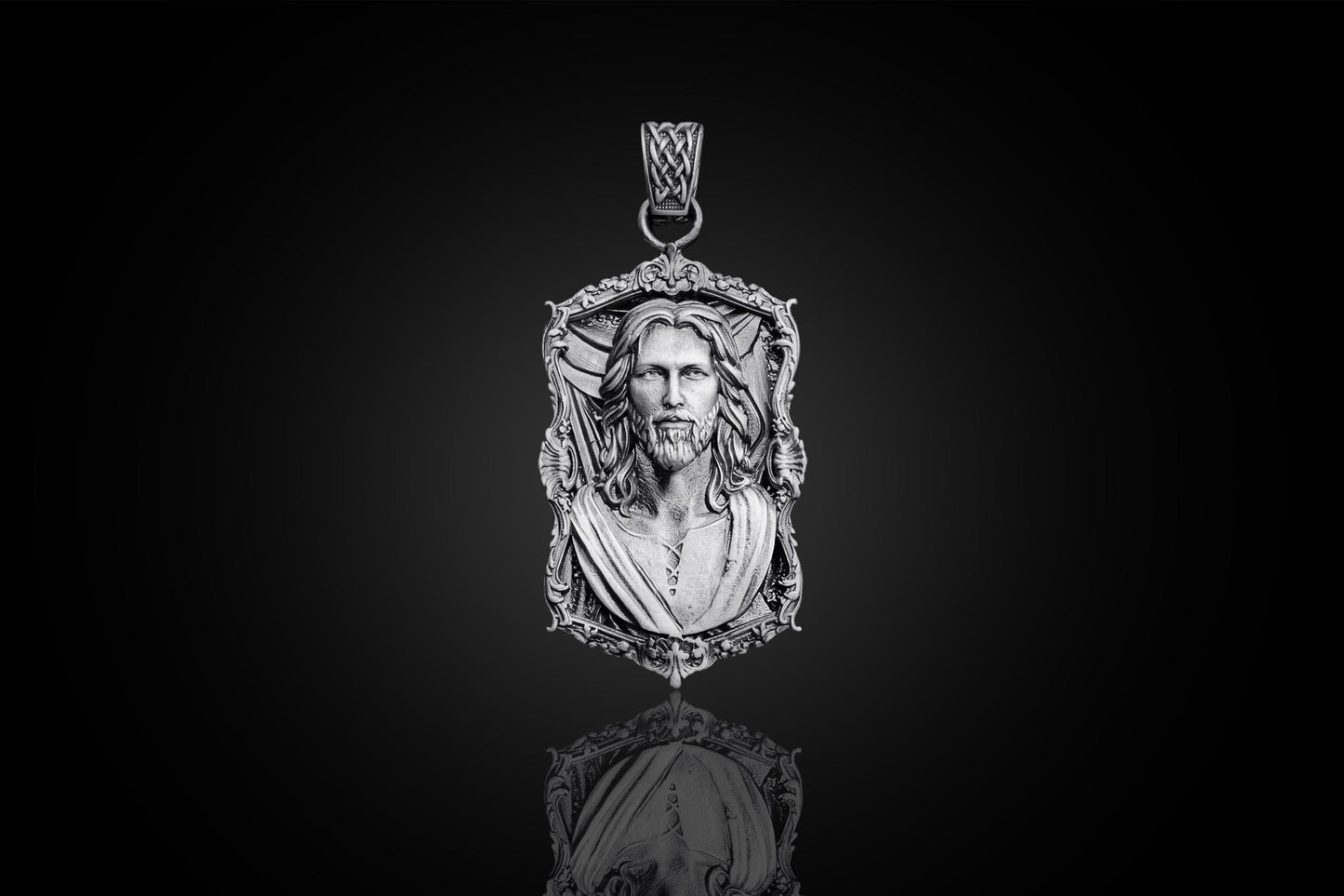 925 Sterling Silver Jesus Christ Pendant: Christian Religious Accessory