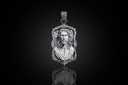 925 Sterling Silver Jesus Christ Pendant: Christian Religious Accessory