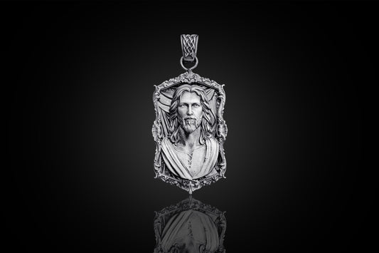 925 Sterling Silver Jesus Christ Pendant: Christian Religious Accessory