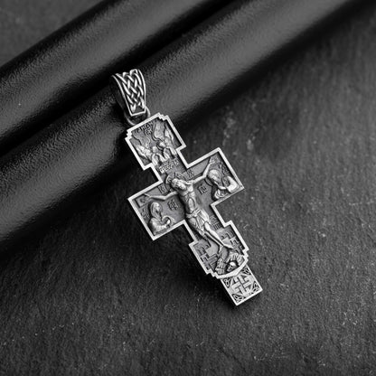 925 Sterling Silver Orthodox Crucifix Pendant