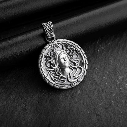 Sterling Silver Medusa Pendant