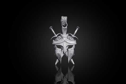 Sterling Silver Spartan Helmet Necklace