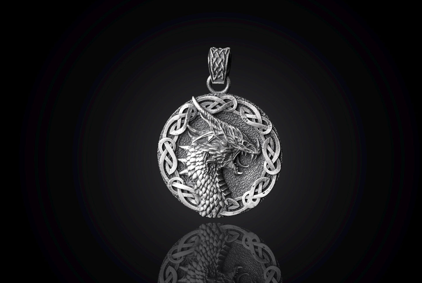 Engraved Dragon Head Pendant