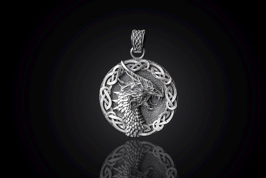 Engraved Dragon Head Pendant