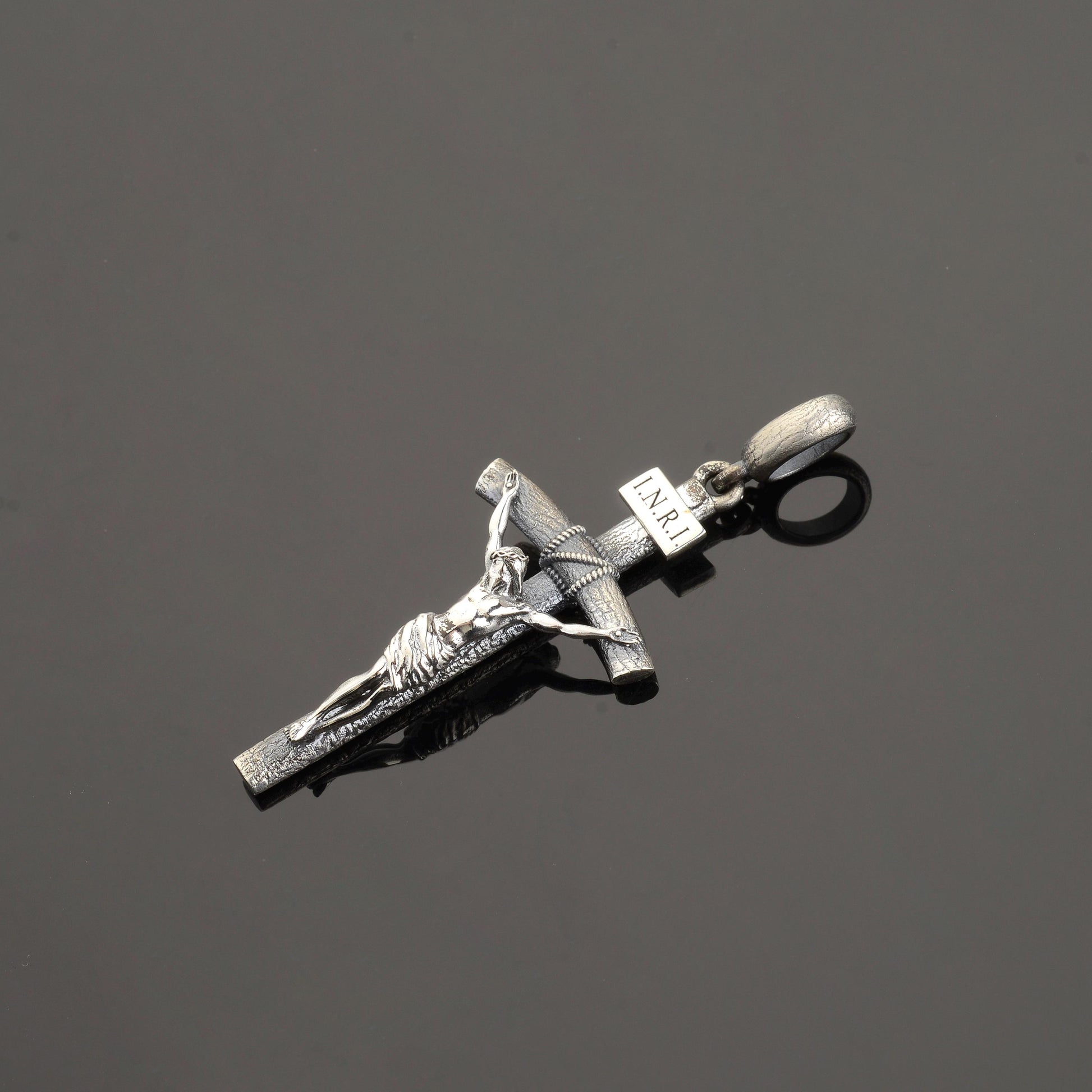 Sterling Silver Jesus Cross Necklace: Handmade Christian Crucifix Pendant