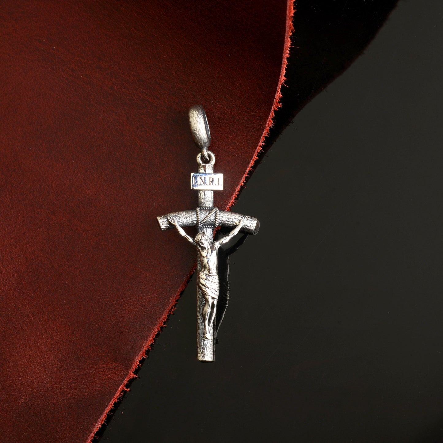 Sterling Silver Jesus Cross Necklace: Handmade Christian Crucifix Pendant