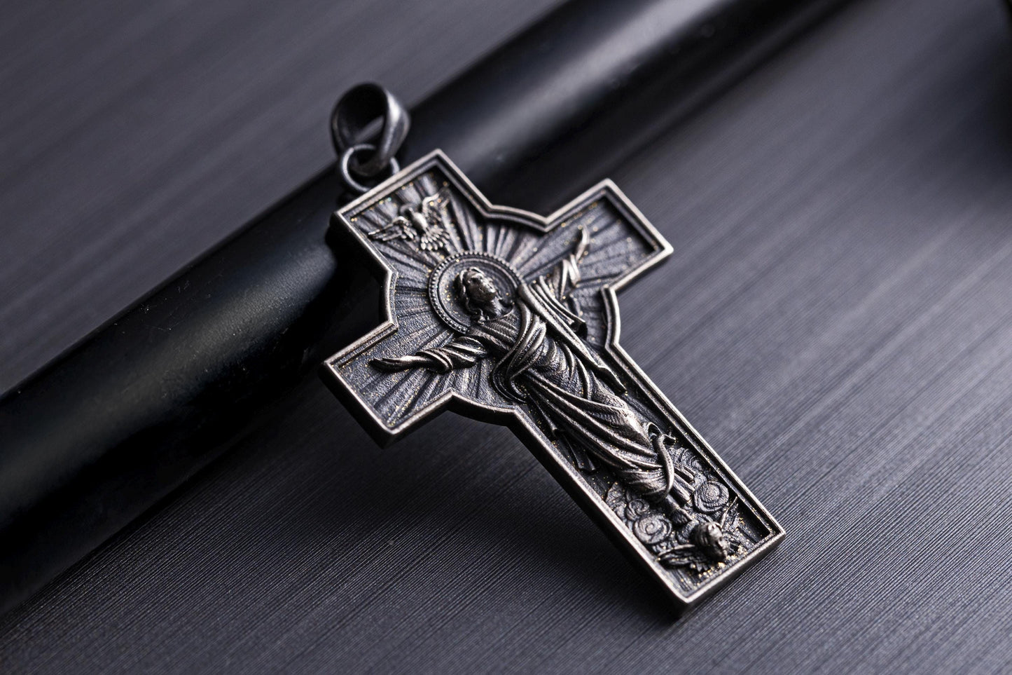 The Resurrection of Jesus in Cross Pendant