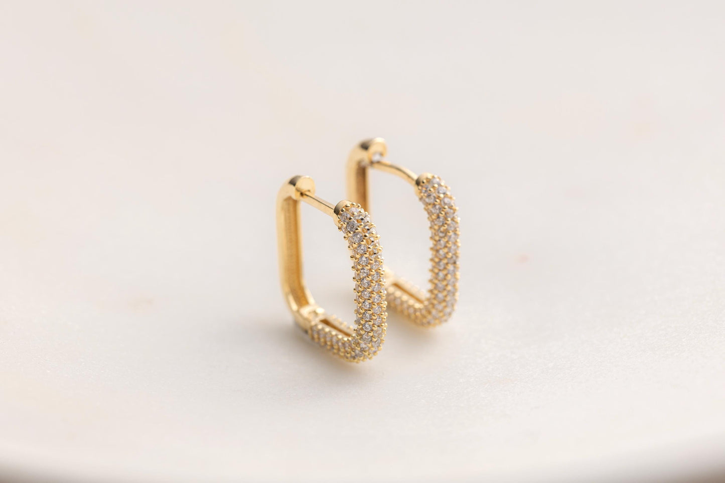 14k Solid Gold Square Diamond Earring, Geometric Earring, Colorless Moissanite Earrings, Silver Minimalist Earrings, Bridesmaid Earring Gift