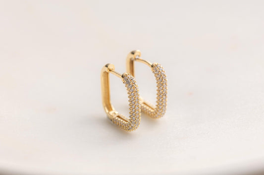 14k Solid Gold Square Diamond Earring, Geometric Earring, Colorless Moissanite Earrings, Silver Minimalist Earrings, Bridesmaid Earring Gift