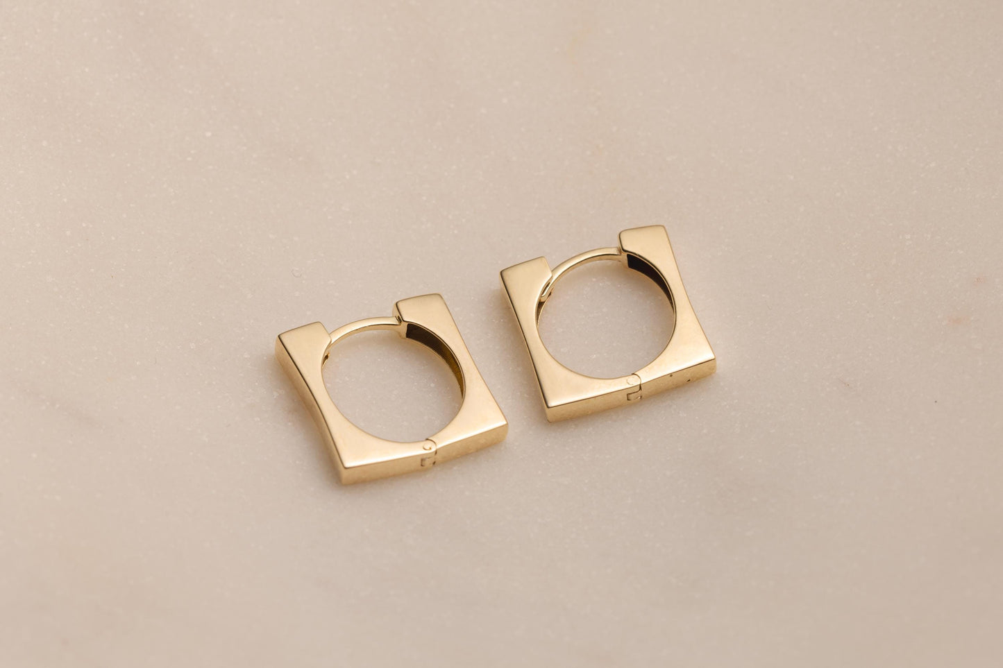 14k Solid Gold Square Earring, Geometric Earring, Colorless Moissanite Earrings, Silver Minimalist Earrings, Bridesmaid Earring Gift, Square