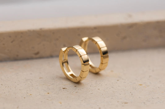 14k Solid Gold MICRO CZ Hoop Earring, Dainty Simple Hoop Earring, Cartilage Piercing, Huggie Hoop Earrings, 14k Gold Filled Hoop Earrings