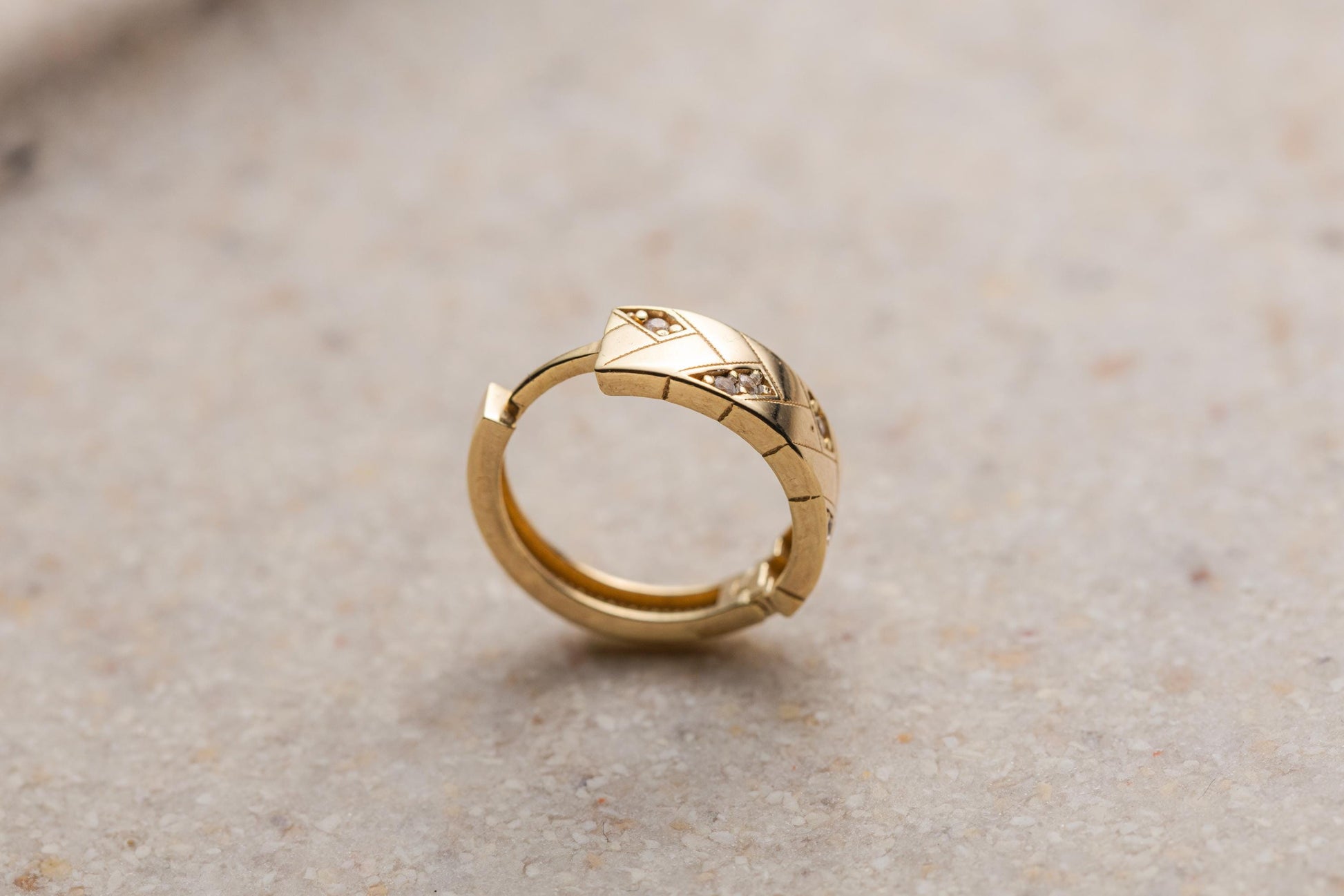 14k or Sterling Silver Vintage Earrings, Solid 14k Gold Huggie Hoop Earrings, Chunky Huggie Design,  Dainty Simple Earring, Cartilage
