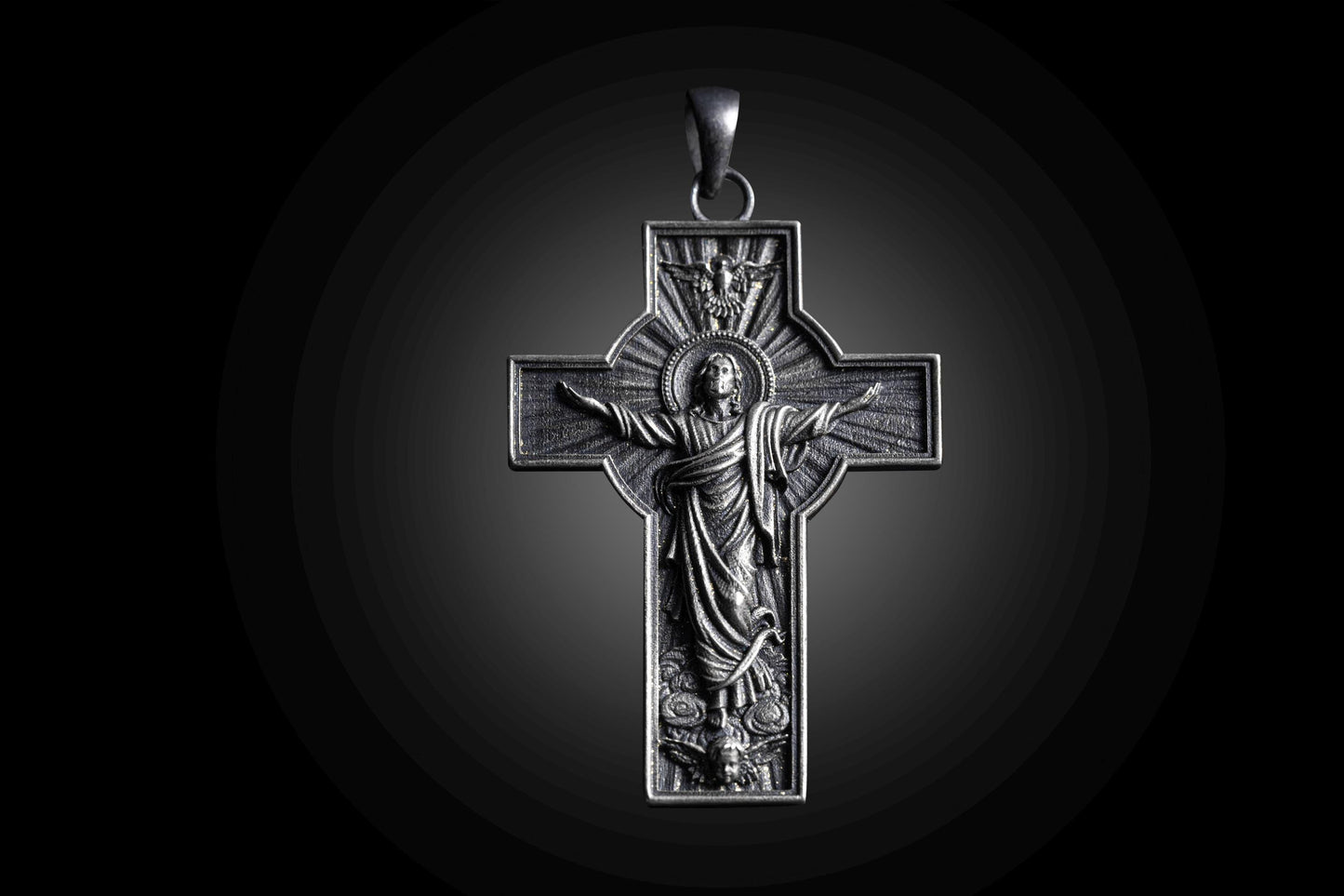 The Resurrection of Jesus in Cross Pendant