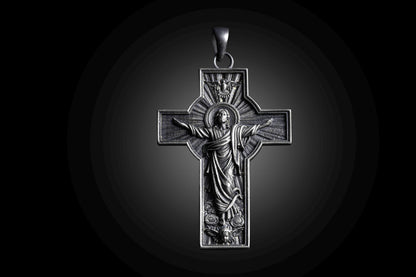 The Resurrection of Jesus in Cross Pendant