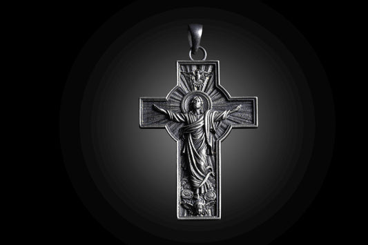 The Resurrection of Jesus in Cross Pendant