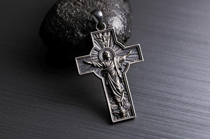The Resurrection of Jesus in Cross Pendant