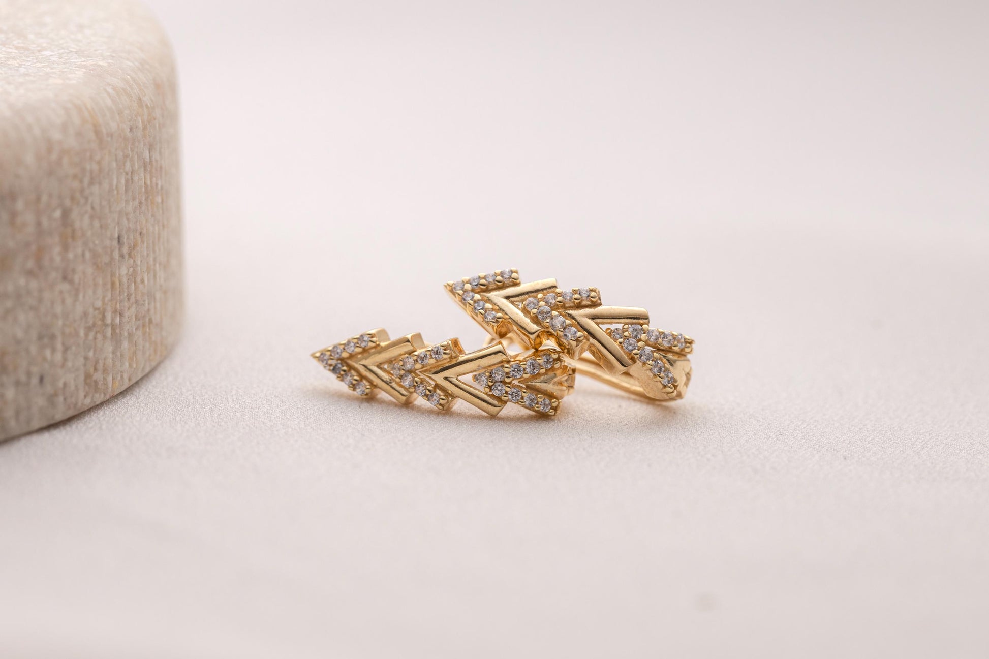 Gold Arrow Hoop Earrings, Chevron Huggie Hoops, CZ Pave Arrow Earrings, Dainty Gold Huggies, Geometric Gold Hoop Earrings, Minimalist Arrow