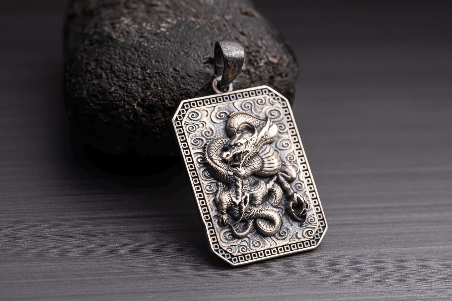 Sterling Silver Azure Dragon Pendant