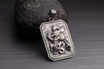 Sterling Silver Azure Dragon Pendant