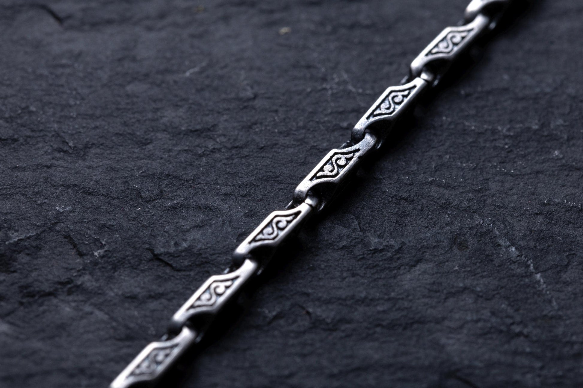 Sterling Silver Patterned Handmade Chain Bracelet, Vintage Bracelet, Silver Plated Handmade Bracelet, Men Bracelet, Valentines Gift for Him