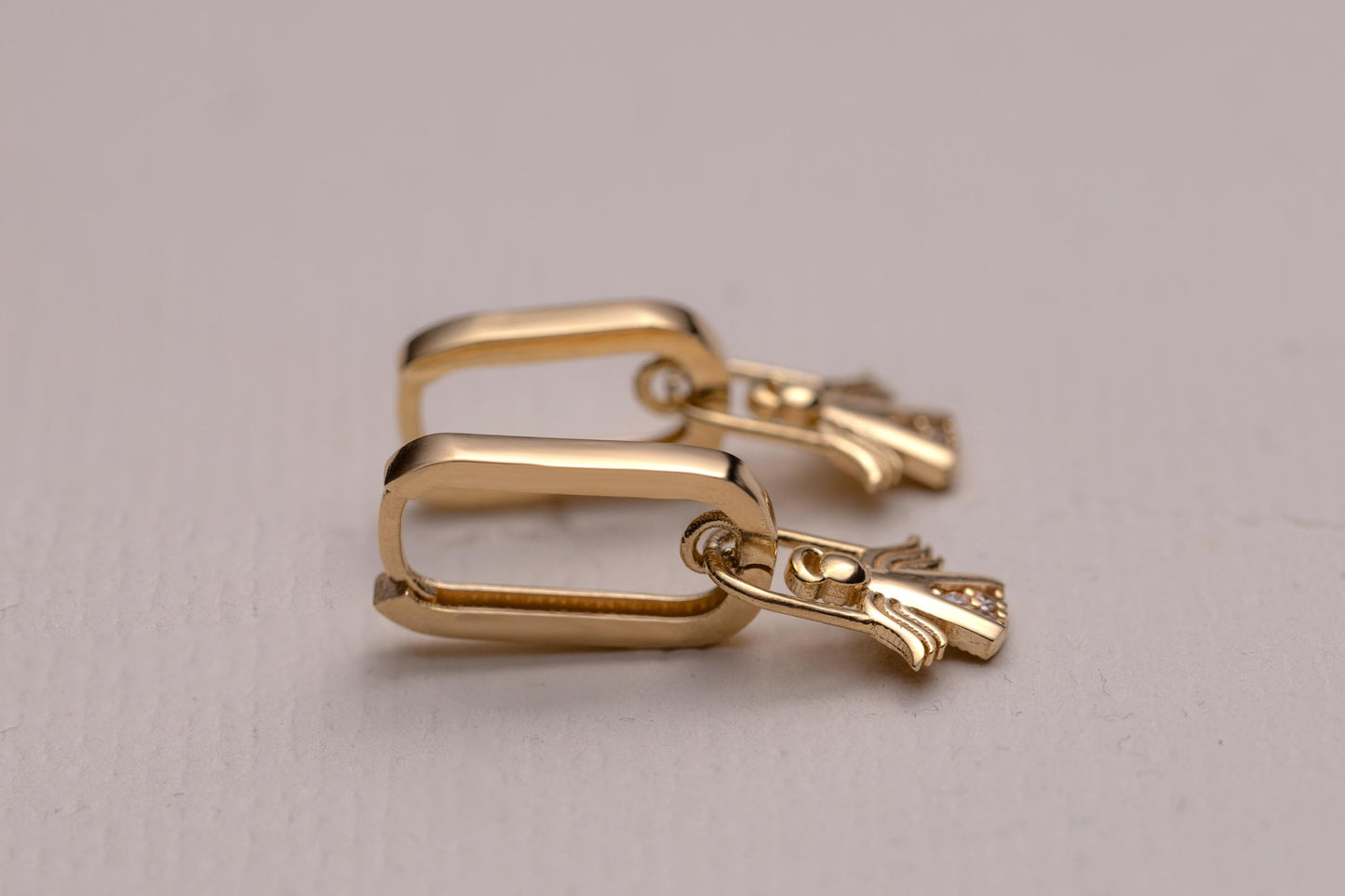 Gold Angel Charm Huggie Hoop Earrings, Dainty CZ Guardian Angel Earrings, Minimal Gold Hoop Earrings, Spiritual Protection Jewelry Gift