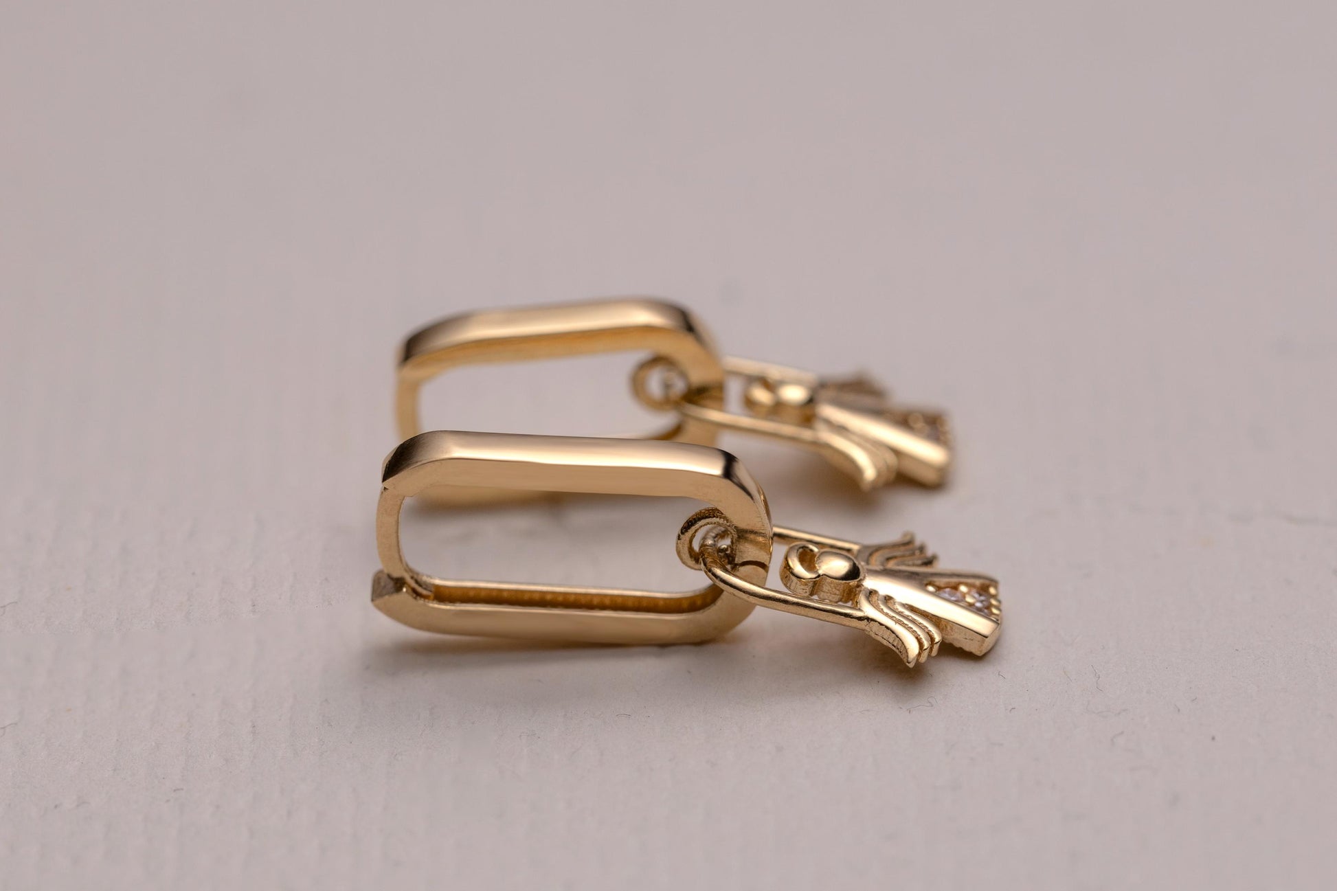 Gold Angel Charm Huggie Hoop Earrings, Dainty CZ Guardian Angel Earrings, Minimal Gold Hoop Earrings, Spiritual Protection Jewelry Gift