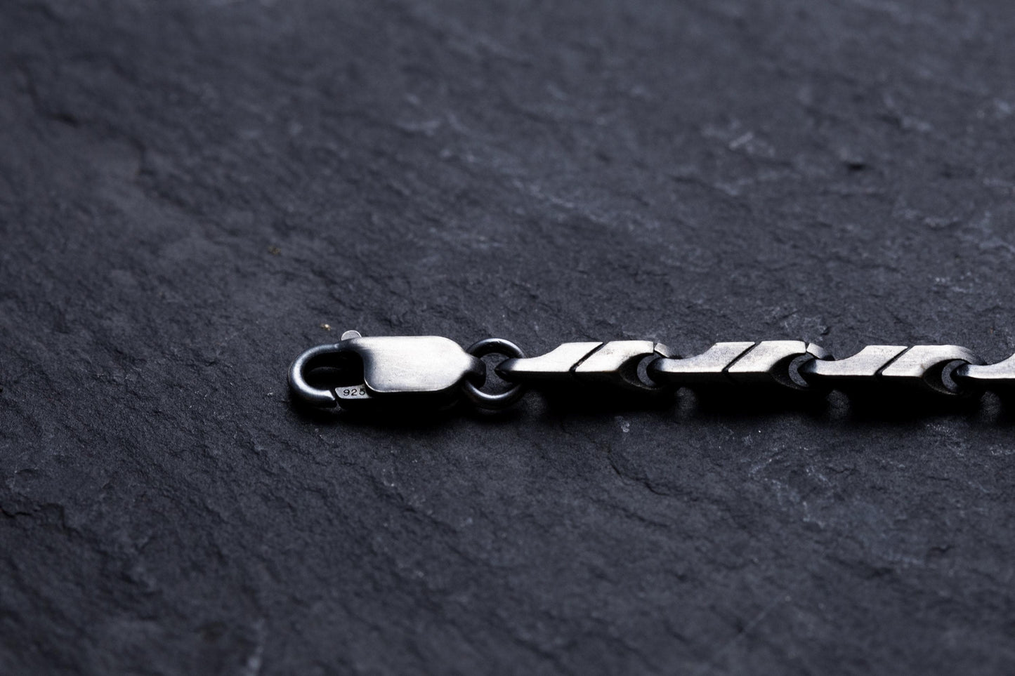 Sterling Silver Chain Link Bracelet, Vintage Bracelet, Minimal Handmade Bracelet, Mens Bracelet, Valentines Gift for Him