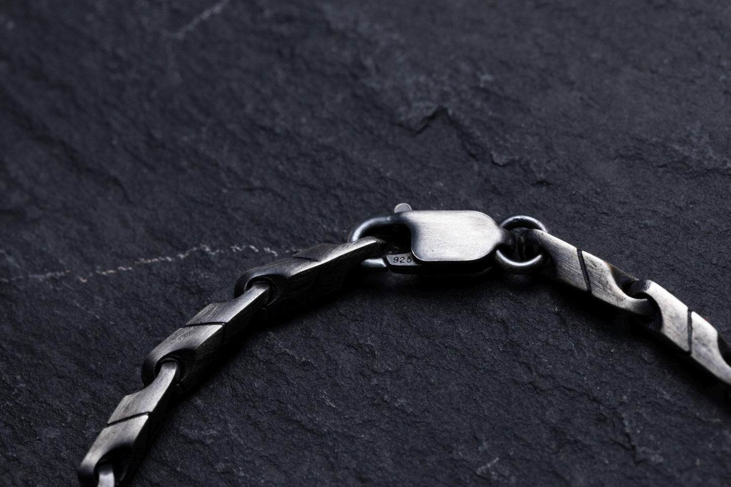 Sterling Silver Chain Link Bracelet, Vintage Bracelet, Minimal Handmade Bracelet, Mens Bracelet, Valentines Gift for Him