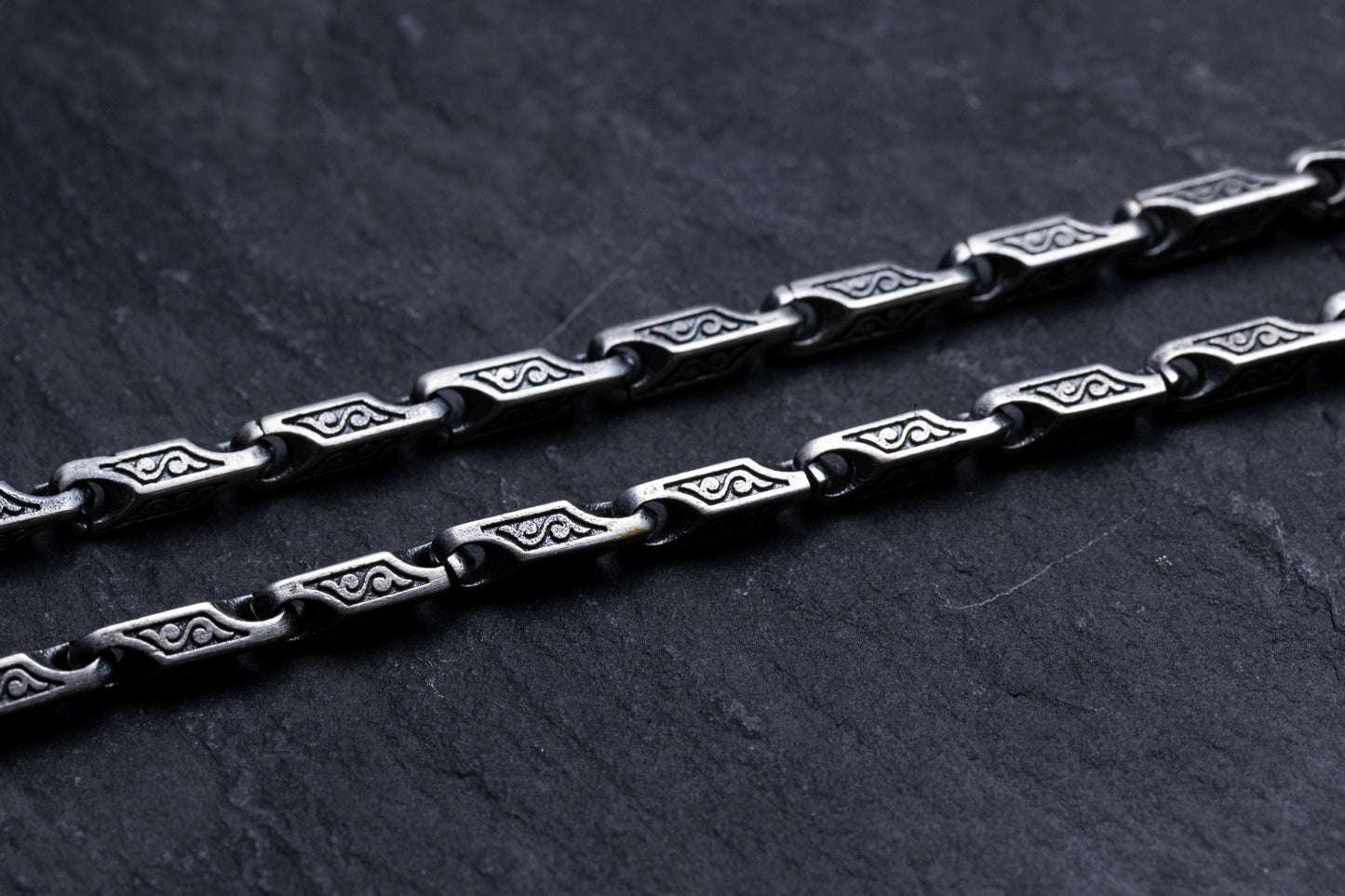Sterling Silver Patterned Handmade Chain Bracelet, Vintage Bracelet, Silver Plated Handmade Bracelet, Men Bracelet, Valentines Gift for Him