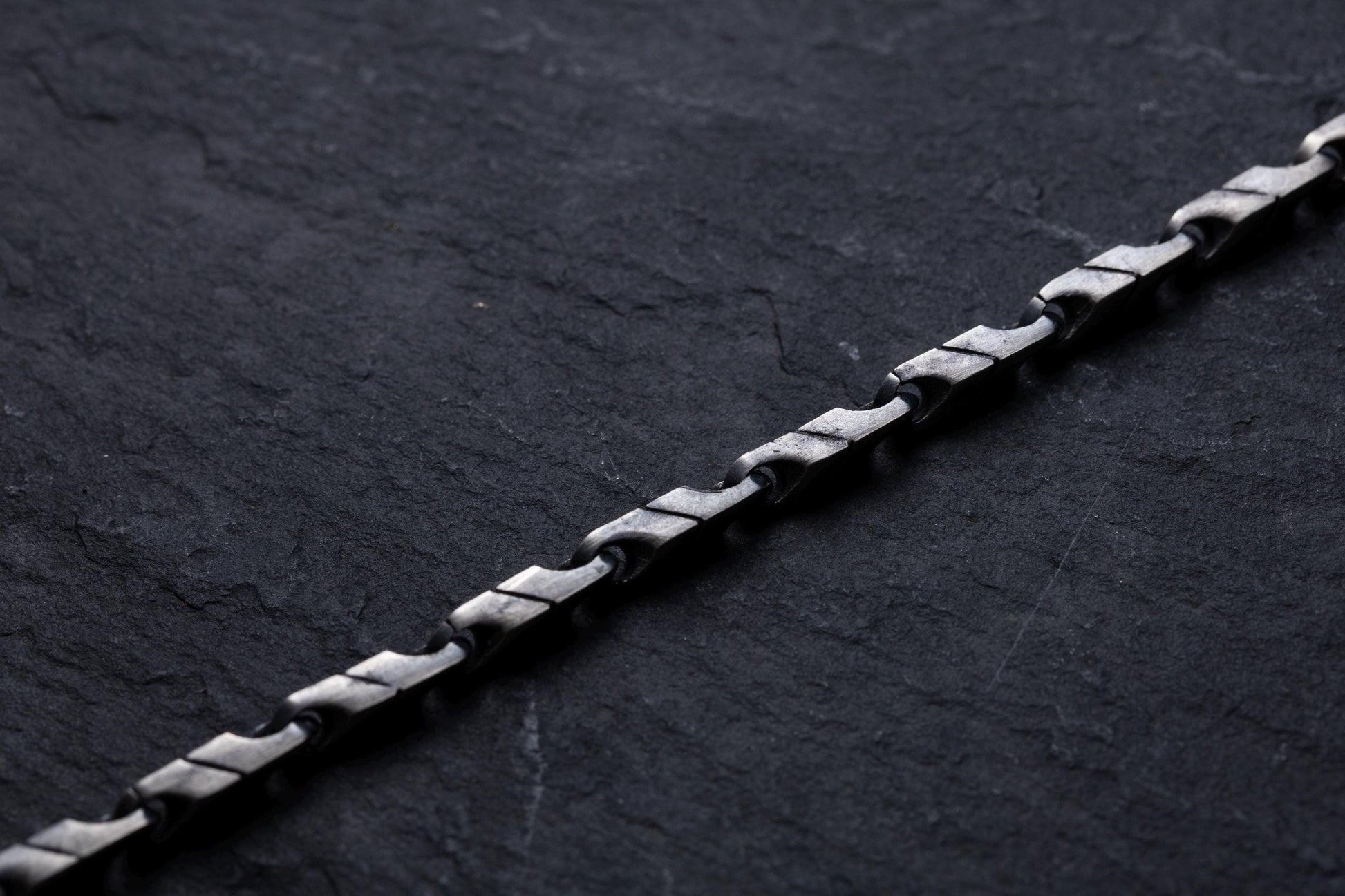 Sterling Silver Chain Link Bracelet, Vintage Bracelet, Minimal Handmade Bracelet, Mens Bracelet, Valentines Gift for Him