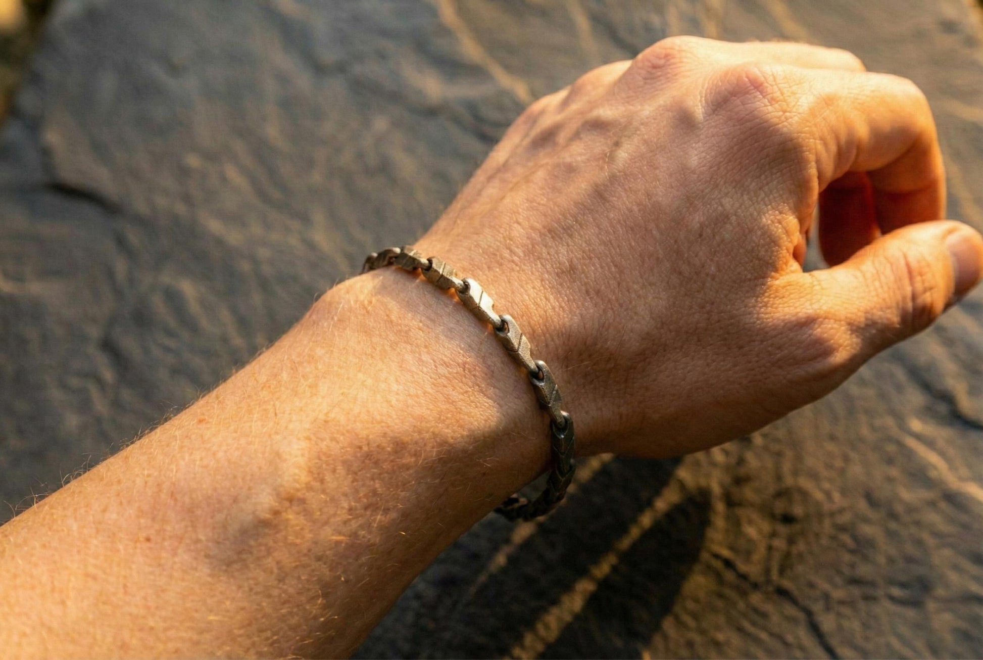 Sterling Silver Chain Link Bracelet, Vintage Bracelet, Minimal Handmade Bracelet, Mens Bracelet, Valentines Gift for Him