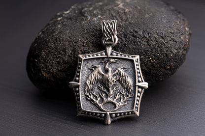 925K Sterling Silver Phoenix Pendant