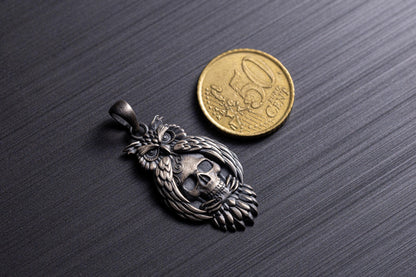 Owl On Skull Pendant