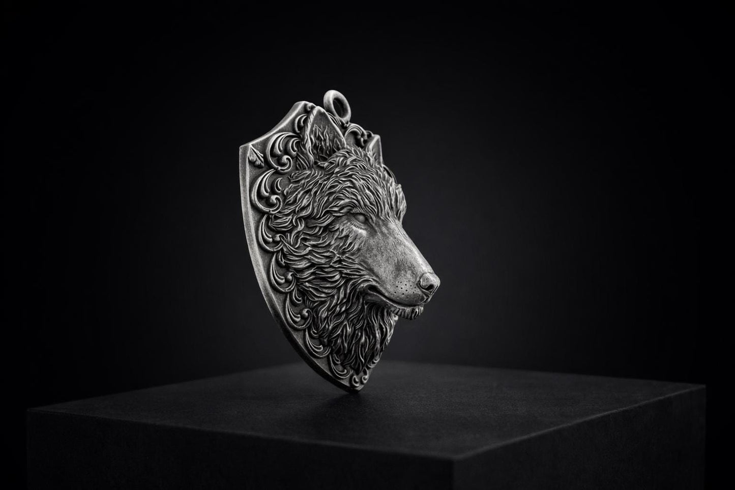 Sterling Silver Wolf Pendant