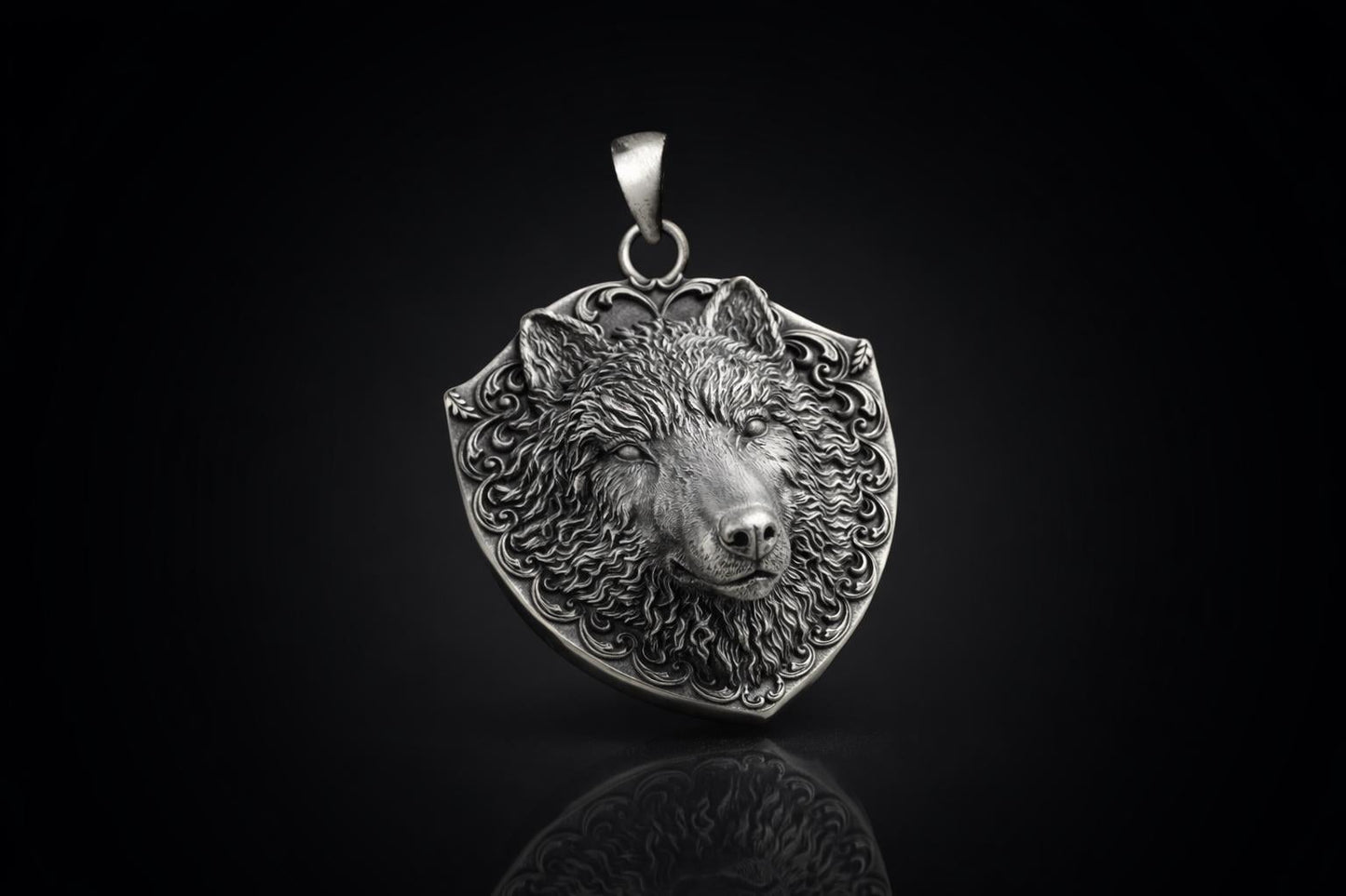 Sterling Silver Wolf Pendant