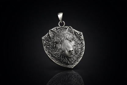 Sterling Silver Wolf Pendant