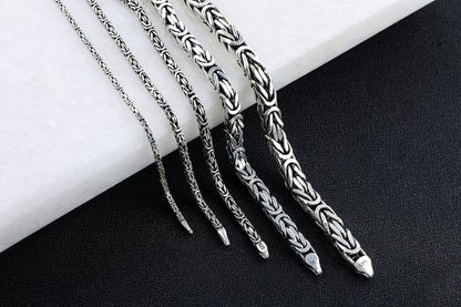 925 Sterling Silver King Chain Bracelet, Real Silver Byzantine Bracelet, Handmade Square Chain, Minimalist Jewelry for Men, Gift for Dad